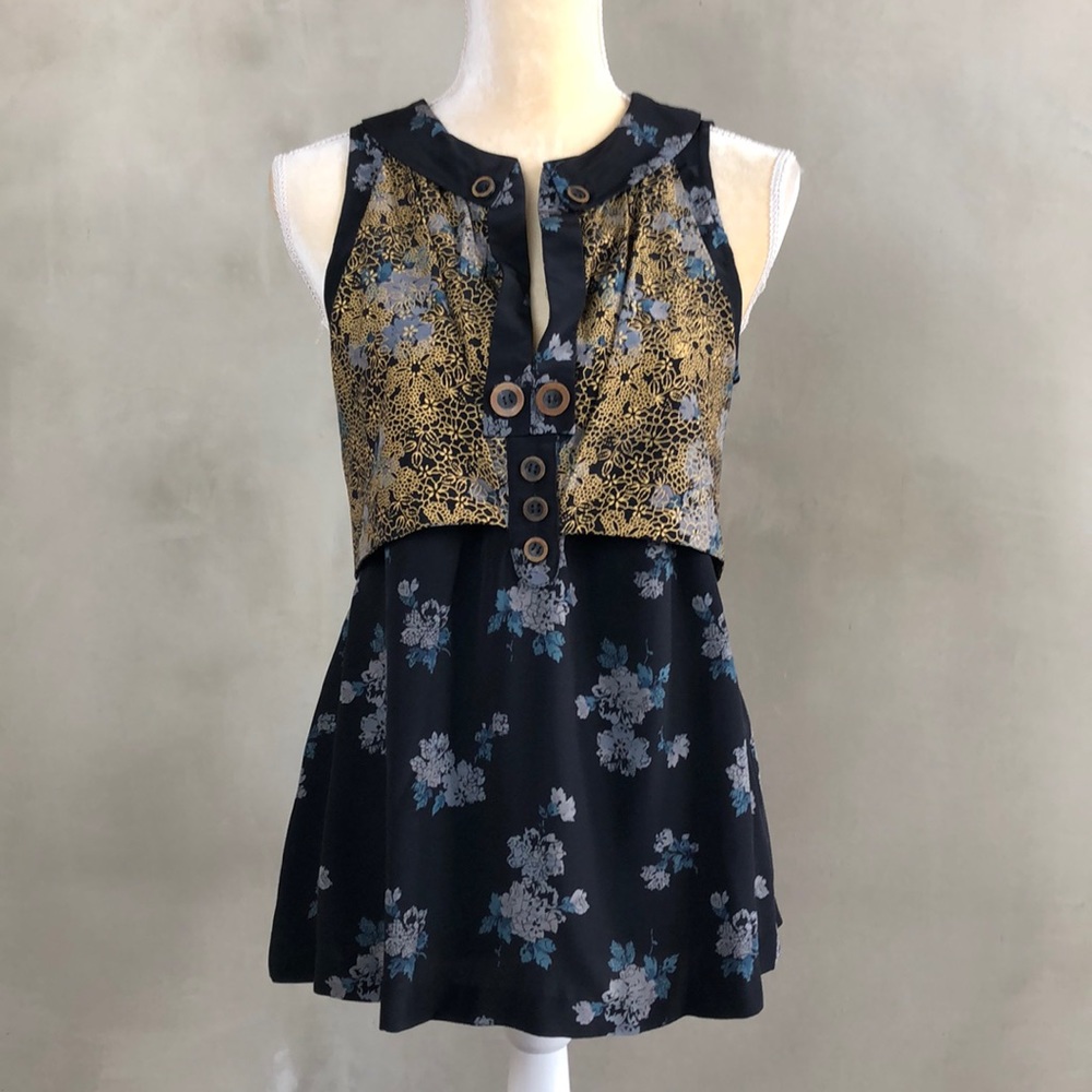 My Pretty Blue & Yellow Mayle Blouse